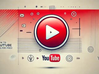 A professional and visually striking horizontal banner for an article about 'How to Get YouTube Views for Free.' Features a large centered YouTube play button icon, a clean gradient red and white background, and simple graphic elements like lines or shadows for depth. No text, focusing purely on bold, minimalist visuals that align with YouTube branding.