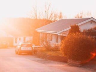 Suburb during sunset