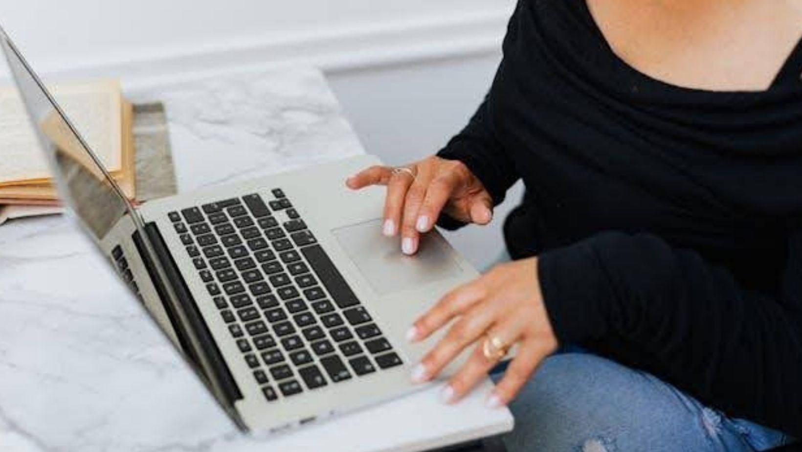 Person using a laptop