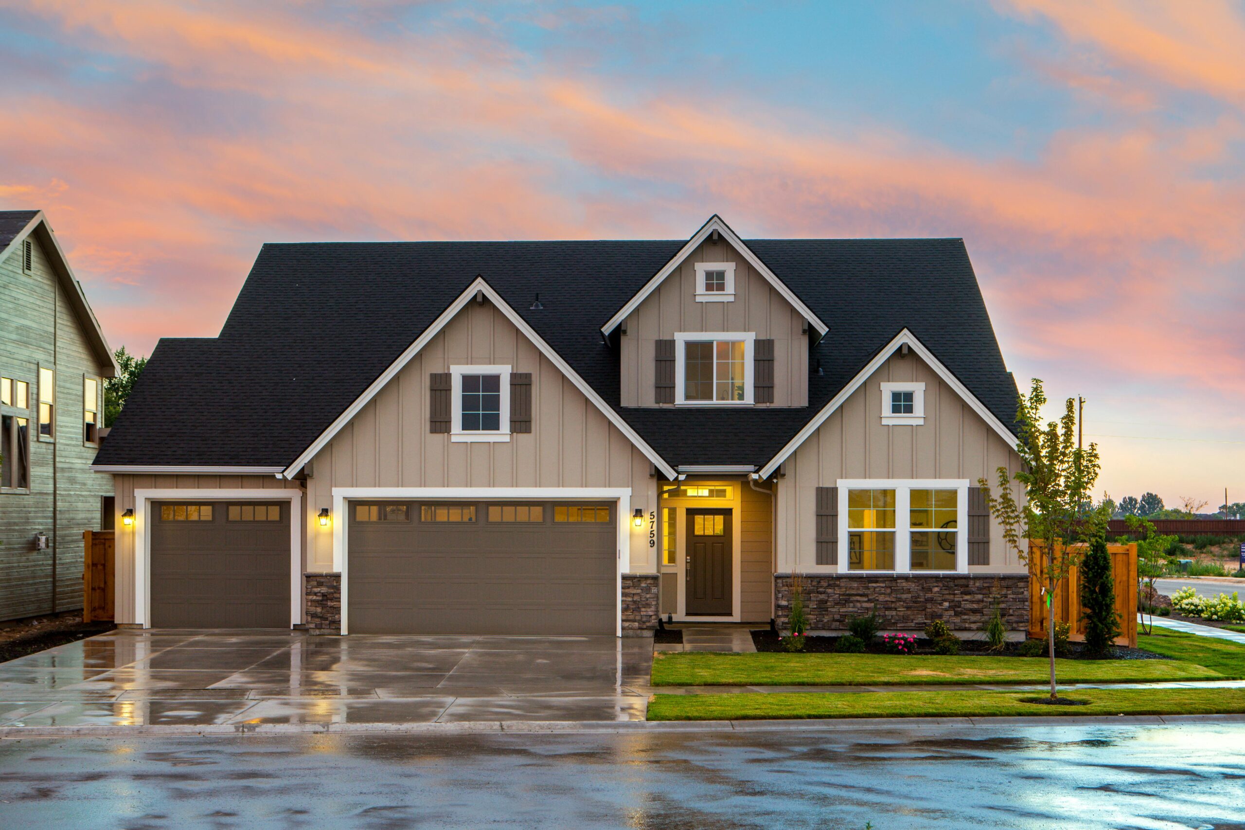 Mixed materials creating depth in home design